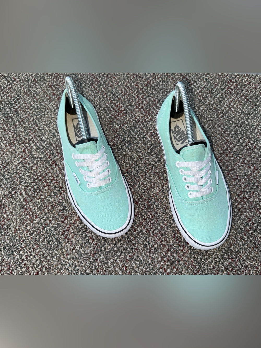 🎒Vans Authentic Canvas Low Top Sneakers Beach Glass Mint Green Mens Size 6.5